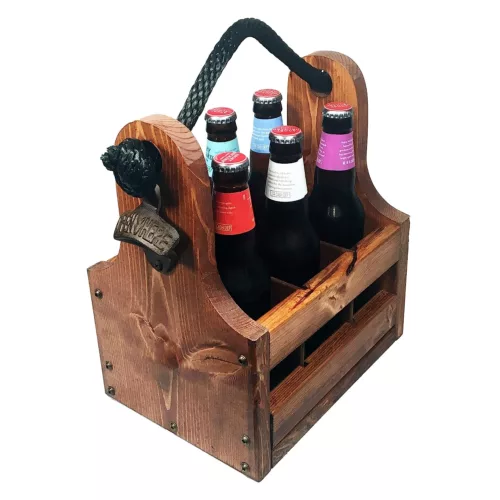 Wooden Bottle Caddy